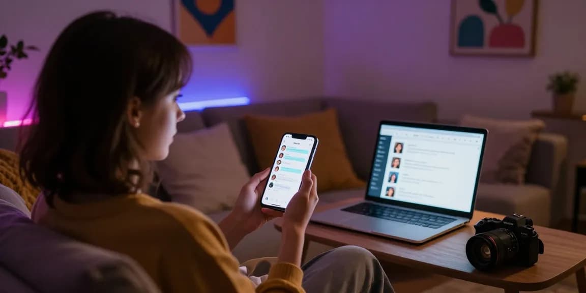 Vibrant NSFW AI chat scene showcasing engaging conversations in a cozy space.