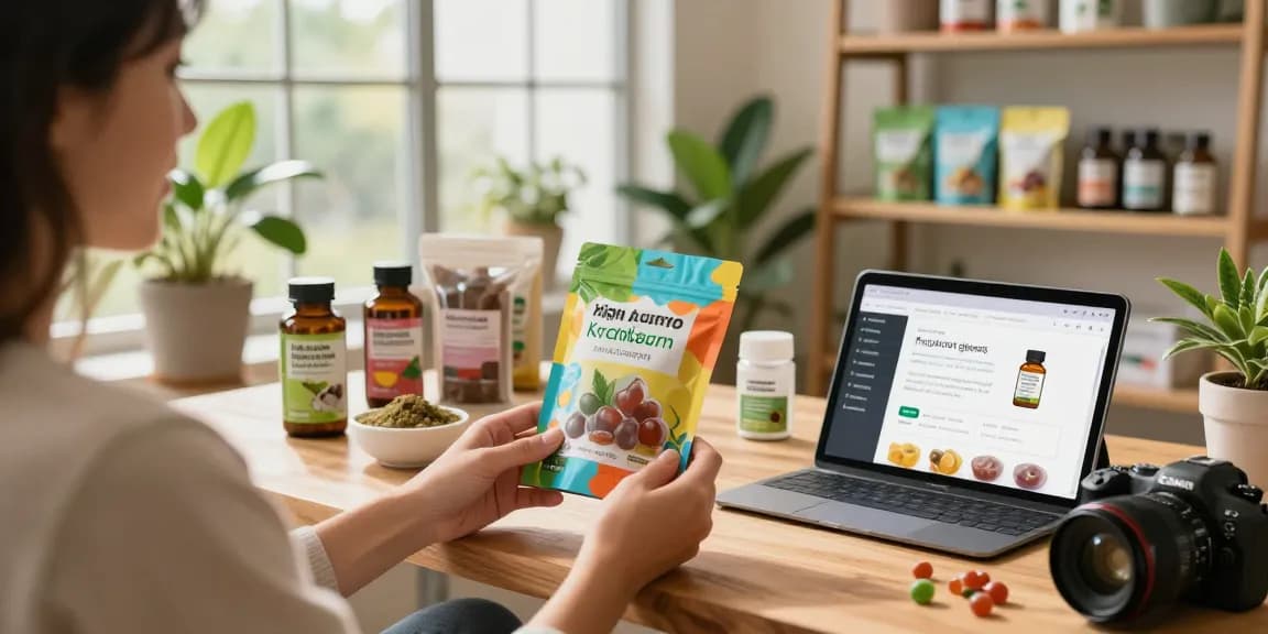 Discover high-quality kratom gummies in a bright, inviting shop setting with natural light.