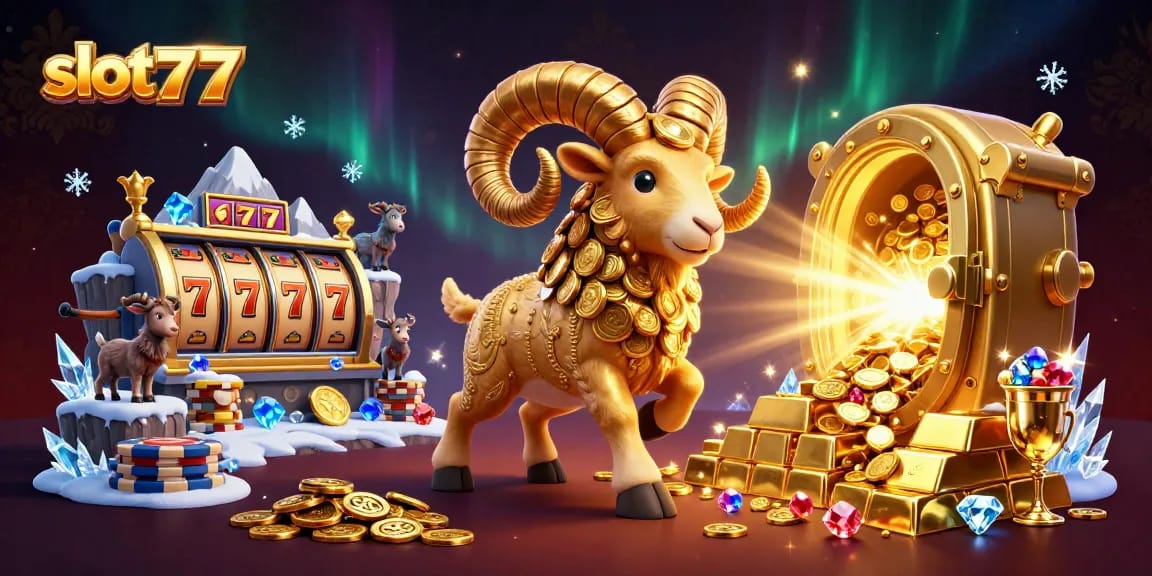 Experience the thrill of slot777 with dynamic jackpots and golden treasures in 3D illustration art.