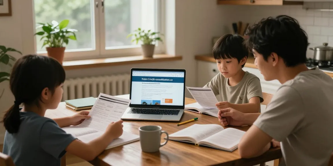 Family discussing finances at home, exploring credit consolidation options at https://credit-consolidation.ca/ for better future.