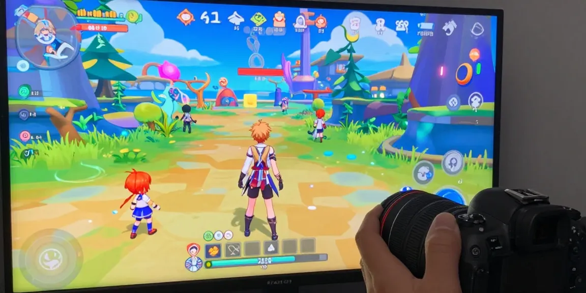 Character immersed in an engaging hentai game with vibrant anime-inspired scenes.