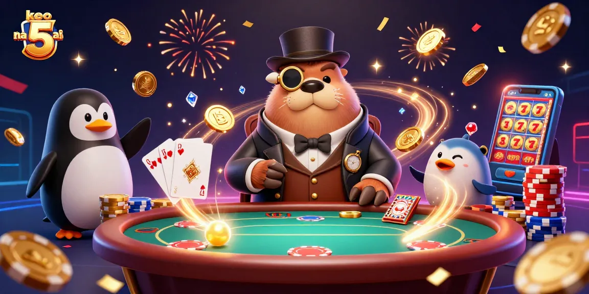 Enjoy the dynamic action of keo nha cai 5 at the underwater poker table with engaging characters.