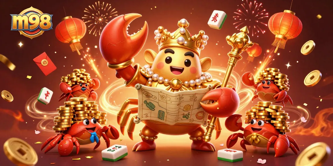 Spin and win at m98, where the golden crab emperor leads the charge in gaming excitement.