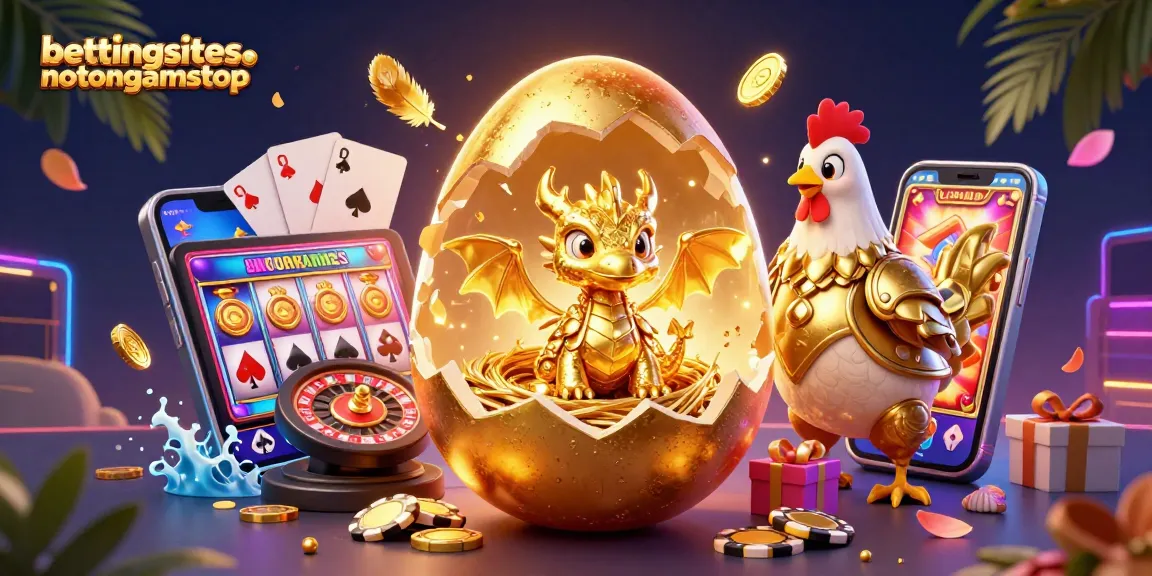 Engage with bettingsitesnotongamstop and discover golden betting treasures reflected in a vibrant 3D casino scene.